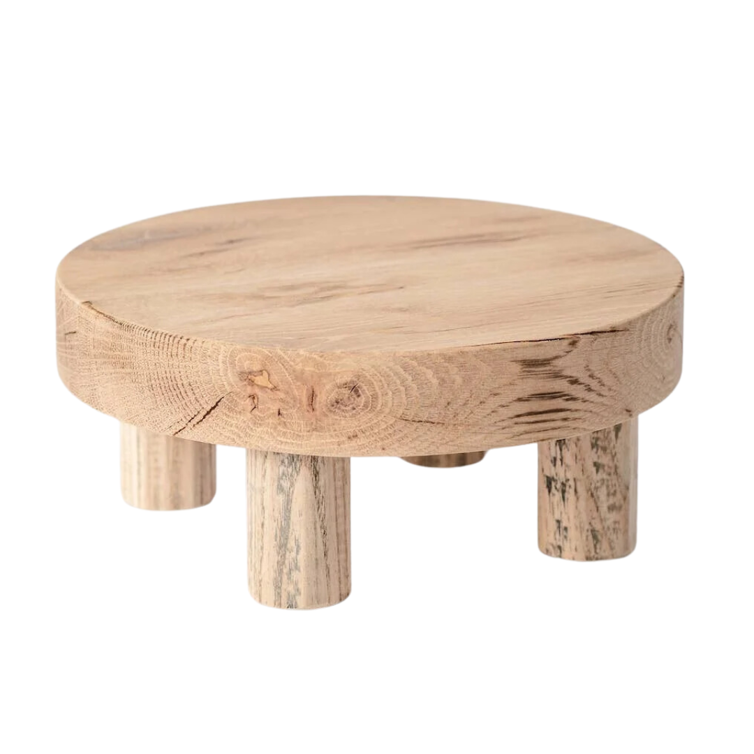 Round Reclaimed Wood Riser Stand | Village & Vessel